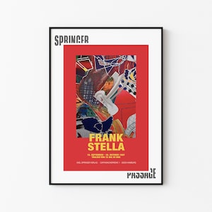 Frank Stella / Afiche de la exposición de Hamburgo, Alemania - Afiche original de 1997 / Afiche de la exposición vintage