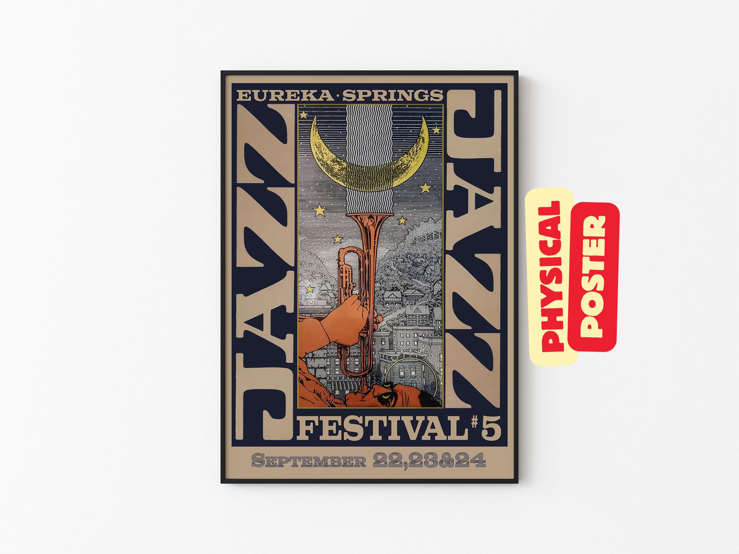 Eureka Springs Jazz Festival Poster / Art Print Advertisement Vintage / 1989 - Very Rare - Physical Poster