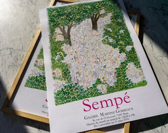 Sempe - Garden Party / Illustration J.J Sempe - Poster Nature / Vert / L'affiche - Poster rare