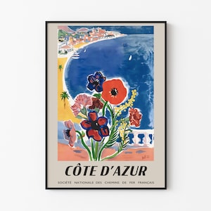 Póster de viaje francés: Costa Azul / Riviera francesa Póster de viaje vintage: Tal Coat