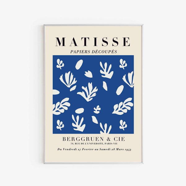 Henri Matisse - Blue Floral Shapes - Exhibition Poster - Home Gallery - Digital Download- Matisse Collection