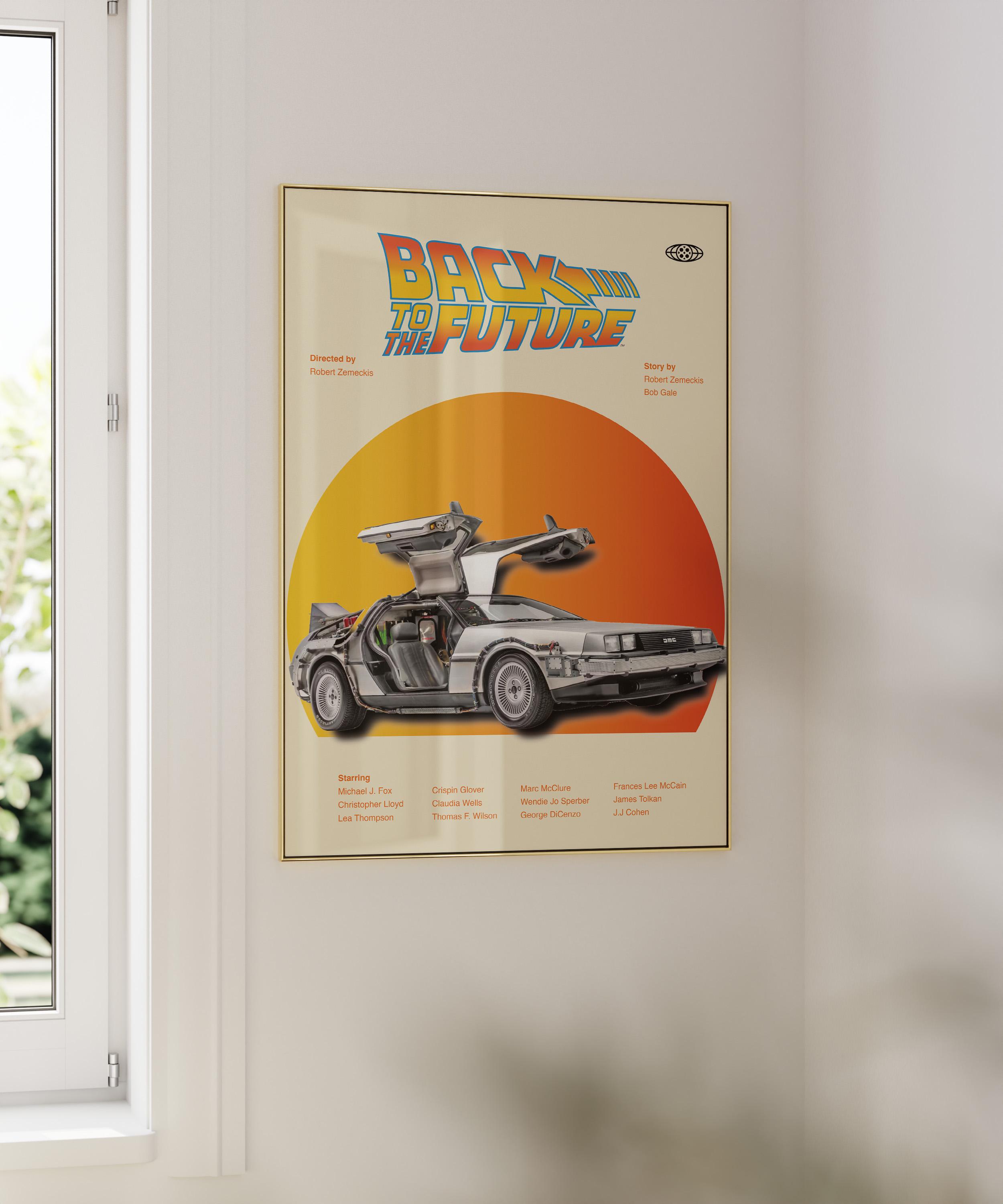 バック・トゥ・ザ・フューチャー ポスター：レトロな80年代デロリアン