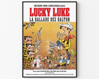 Lucky Luke / La Ballade des Dalton - The Ballad of the Daltons - Affiche - Red Kit - fysieke poster