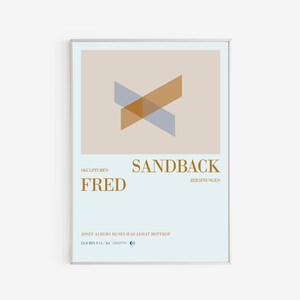 Fred Sandback/plakat wystawowy-plakat inspirowany rzeźbiarzem-Newyorker-plakat