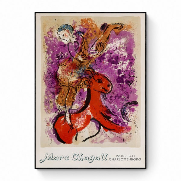 Marc Chagall - 1960 Chagall Exhibition Poster / Charlottenborg - Remake Vintage Poster