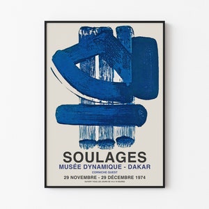 Pierre Soulages ultramarijnblauwe kunstdruk - Musee Dynamique Dakar (digitale download)