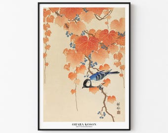 Ohara Koson Bird Print, Japanese Shin-hanga Art, Asian Nature Decor