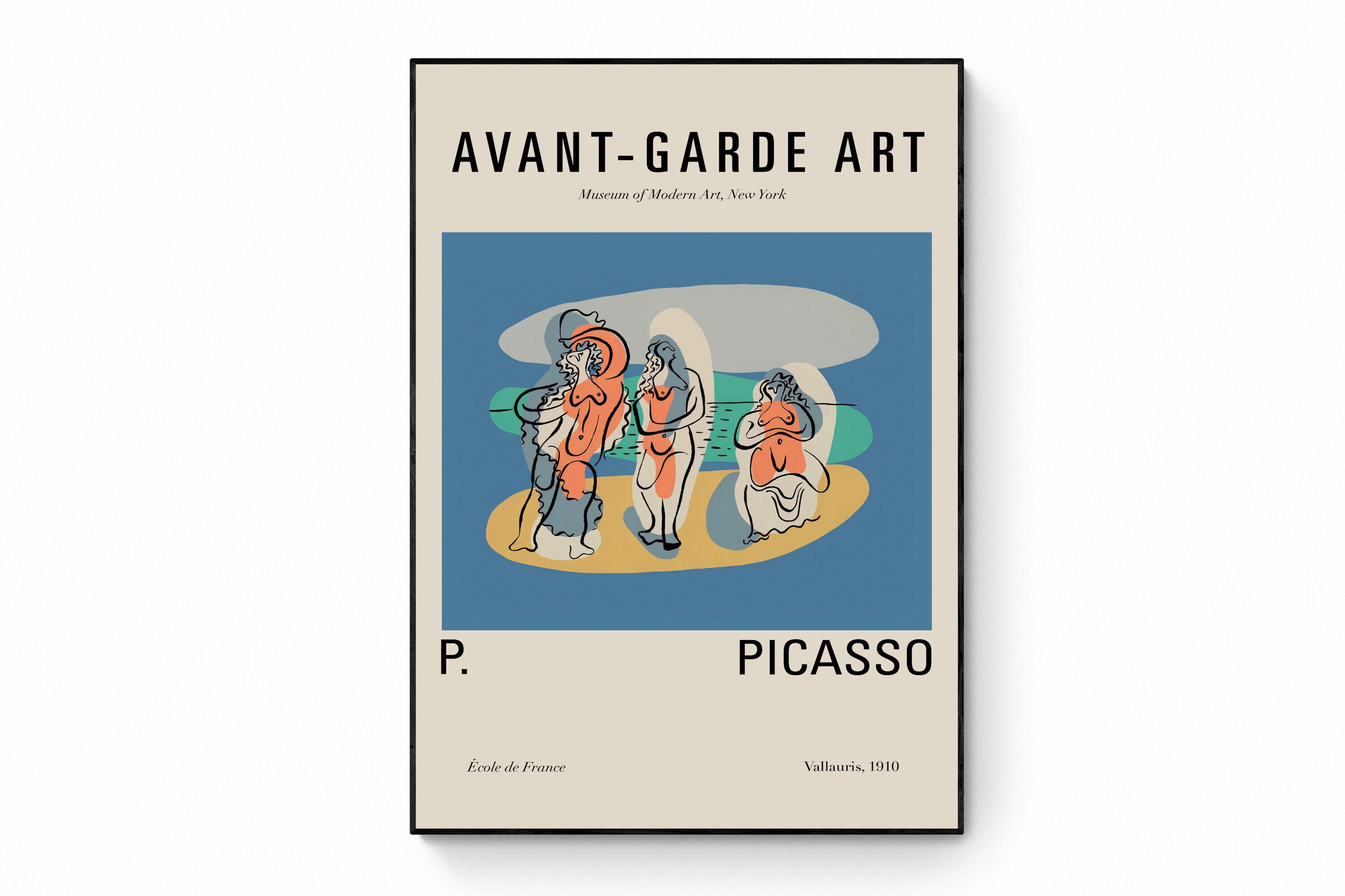 Page De Garde Picasso Cahier Du Jour Pablo Picasso Avantgarde Inspired Poster Trois femmes au - Etsy France