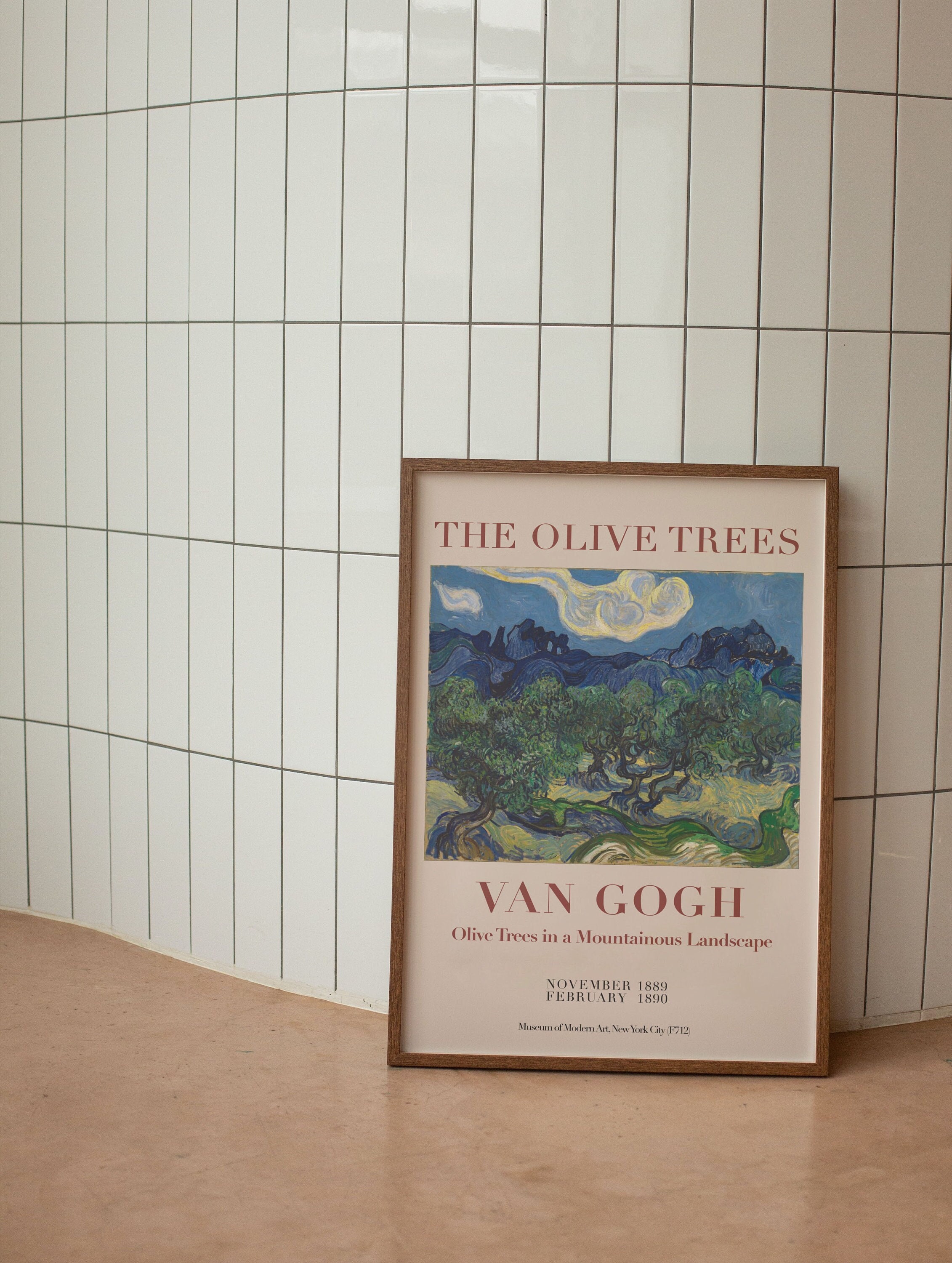 Vincent van Gogh - Original Dutch Exhibition Poster - at the The Olive Trees, 1899