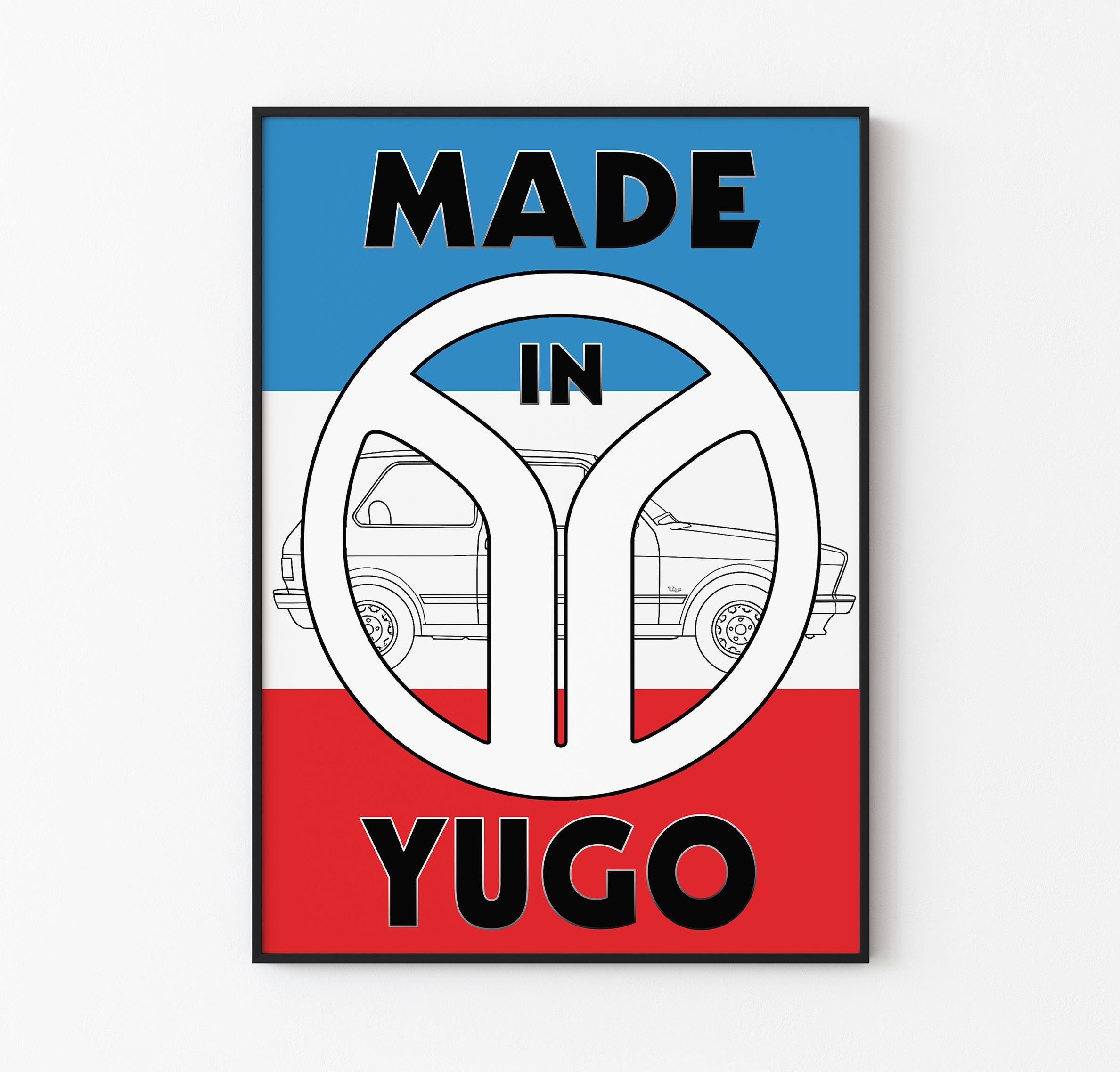 Yugoslavia Vintage Poster - Yugo Car Affiche - Yugo Zastava 