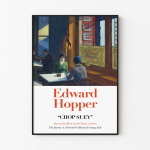 Edward Hopper -  Chop Suey - Exhibition Poster - Digital Print - American Art - Wall Art Poster Print