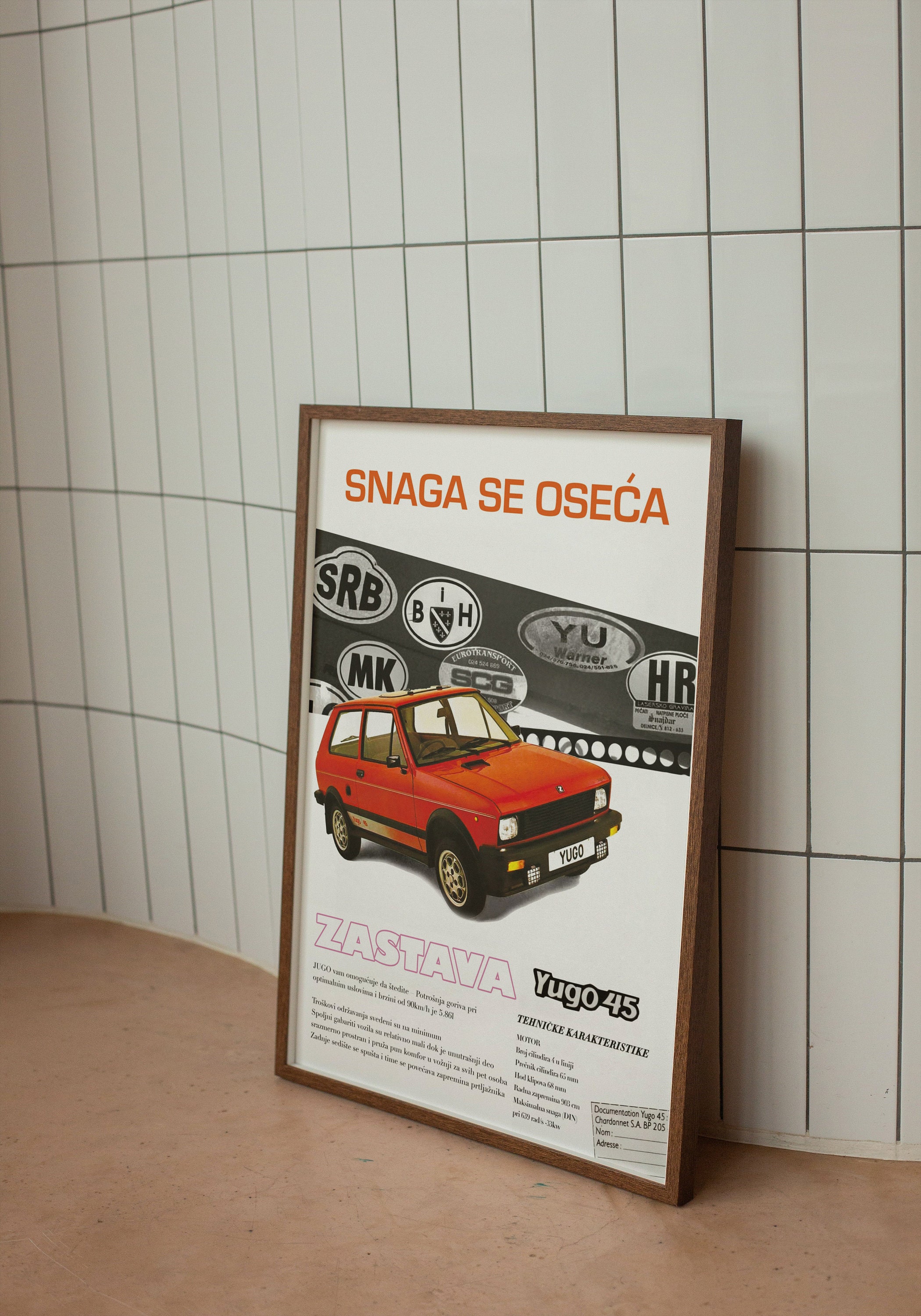 Yugo Zastava Car Poster: Yugoslavia Retro Wall Art (digital