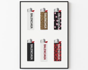Balenciaga Lighter, Streetwear Poster Instant Download, Modern Luxury Fashion Wall Art / Physical Poster