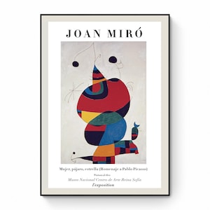 Joan Miro  - Pintura Aleo / abstract painting exhibition poster / estrella Pablo Picasso