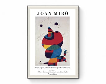Joan Miro  - Pintura Aleo / abstract painting exhibition poster / estrella Pablo Picasso