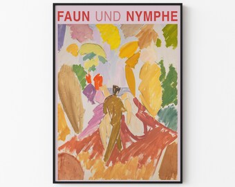 Edvard Weie - Faun and Nymphe - Painting / Exhibition Poster - Physical Poster