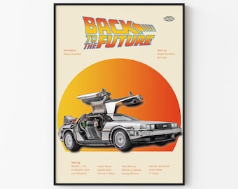 Back to the Future Poster: Retro 80s DeLorean Movie Art (Digital Download)
