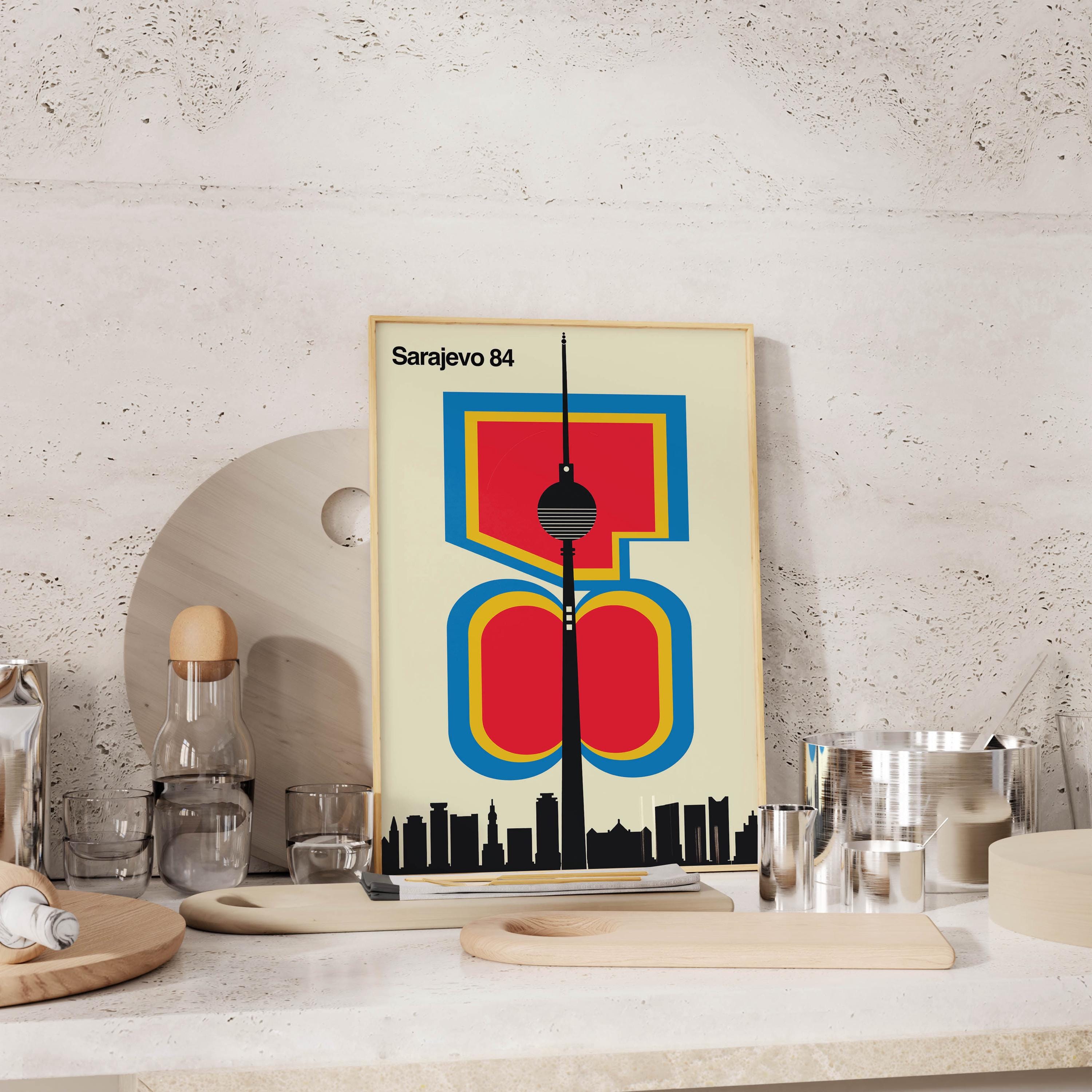Sarajevo 84 Poster - A Tribute to 84 Winter Olympics - Made by