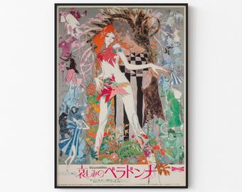 Belladonna of Sadness Vintage Anime Print, Psychedelic Fantasy Wall Decor