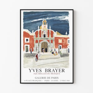 Yves Brayer - Lithographie - Exposition Galerie de Paris - Original altes Plakat von 1966 von Yves BRAYER - Galerie de Paris