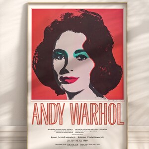 Andy Warhol Liz Elizabeth Taylor LIZ Exposition Tate Gallery Pop Art Affiche originale de 1989 / Qualité musée image 5