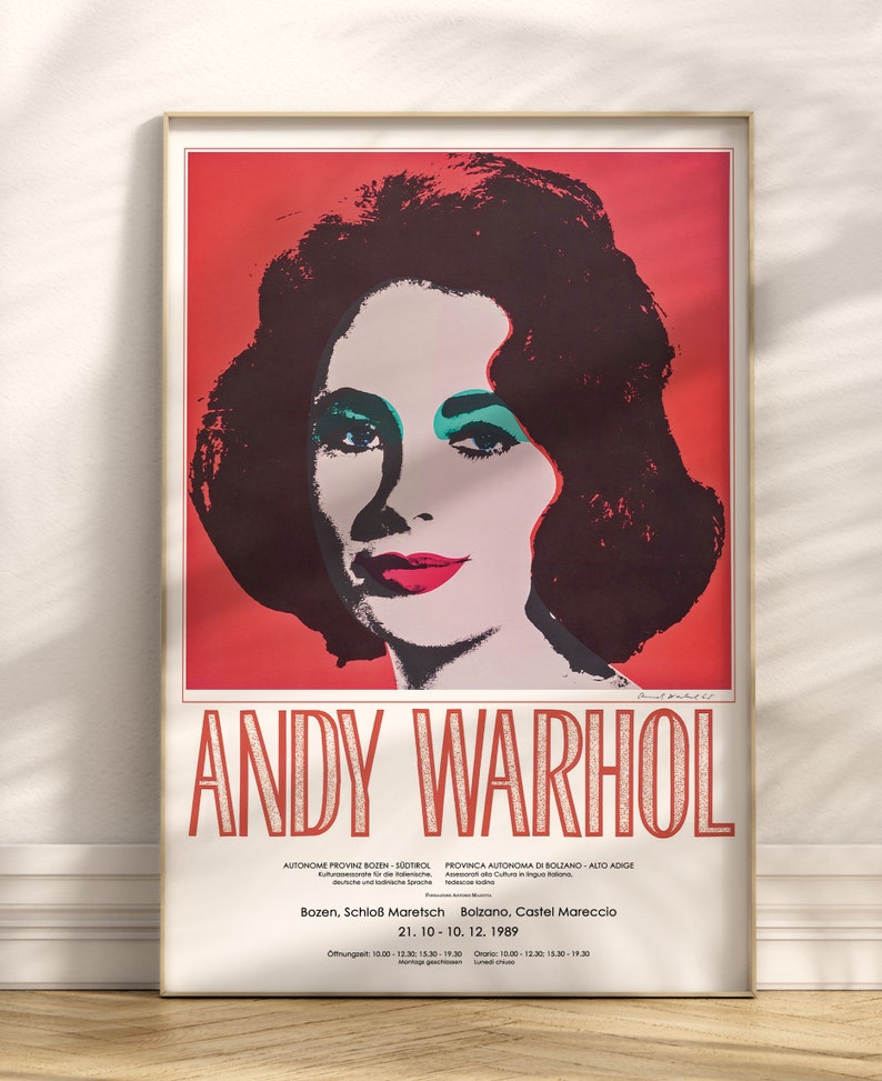 Andy Warhol Liz Elizabeth Taylor LIZ Exposition Tate Gallery Pop Art Affiche originale de 1989 / Qualité musée image 5