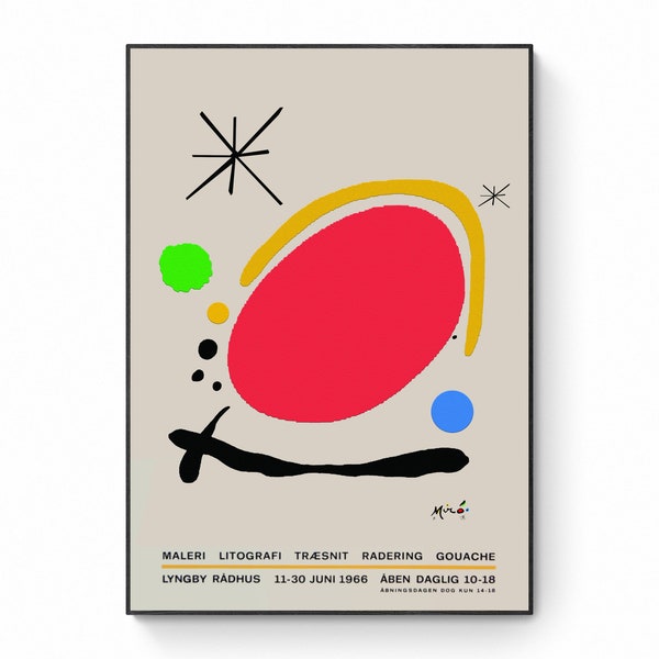 Joan Miro - Remake Design of Art Grandiose - Exhibition Poster of Miro - Miro Shapes with Signature - Galerie Berggruen
