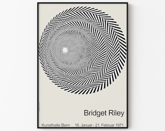 Bridget Riley - Riley Blaze Op Art Exhibition Poster
