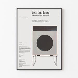 Less and More - Dieter Rams / L2 Speaker - Braun / The Design Ethos of Dieter Rams - Rare Find / Physical Poster