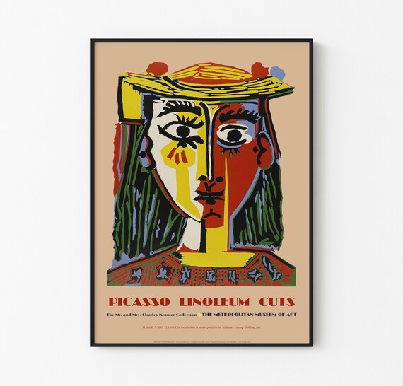 Pablo Picasso - Portrait of a Woman With a Hat / Linoleum