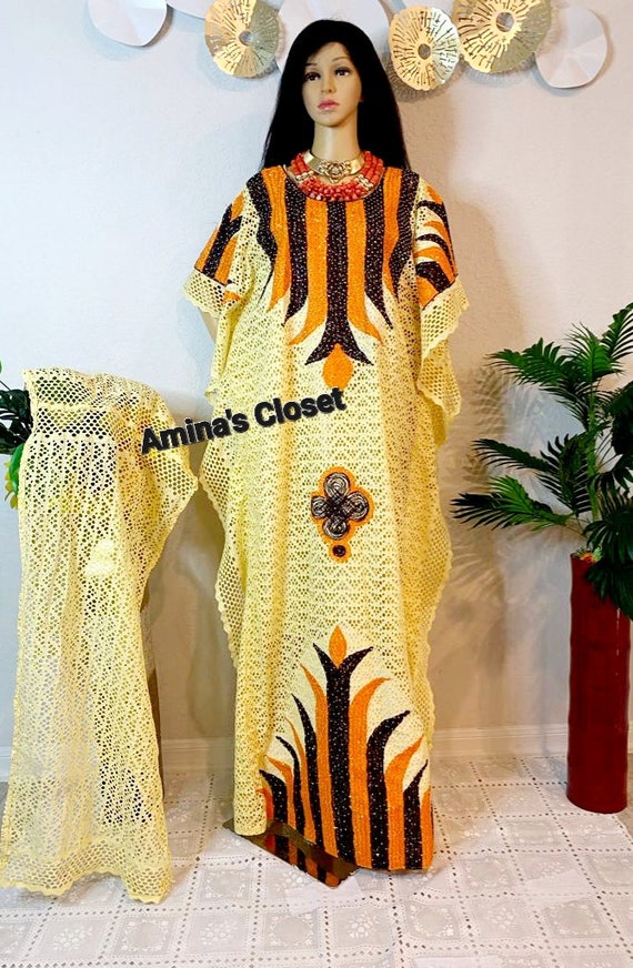 Lace top kaftan gown
