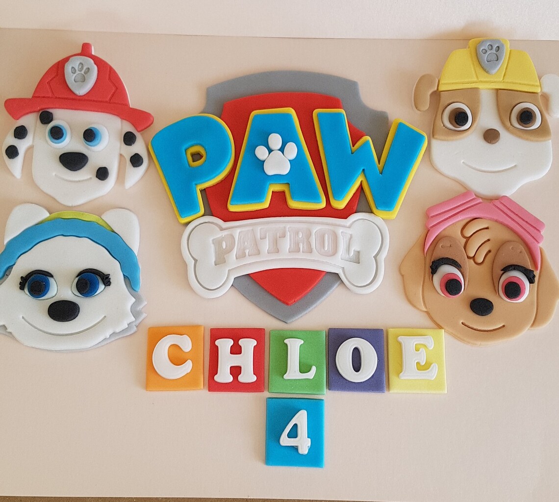 paw patrol sugar paste figures