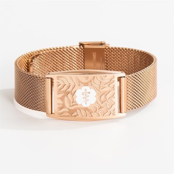Custom Medical Alert Bracelet with Free Engraving,Adjustable Stainless steel mesh Emergency ID Bracelet,Bracelet Gifts for Patients