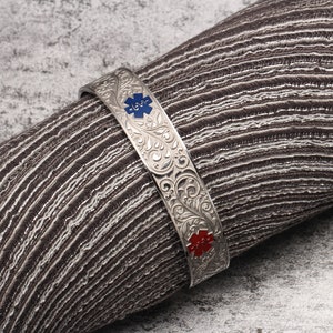 Custom Medical Alert Bracelet for Women & Men Free Engraving,Personalized Emergency EpilepsyIdentification Cuff Bangle Medic ID Jewelry