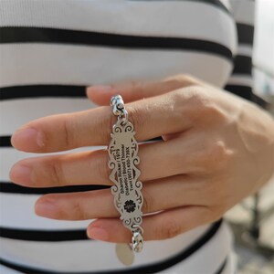 Custom Adjustable Medical Alert ID Bracelet Women, Free Engraving Personalized Emergency