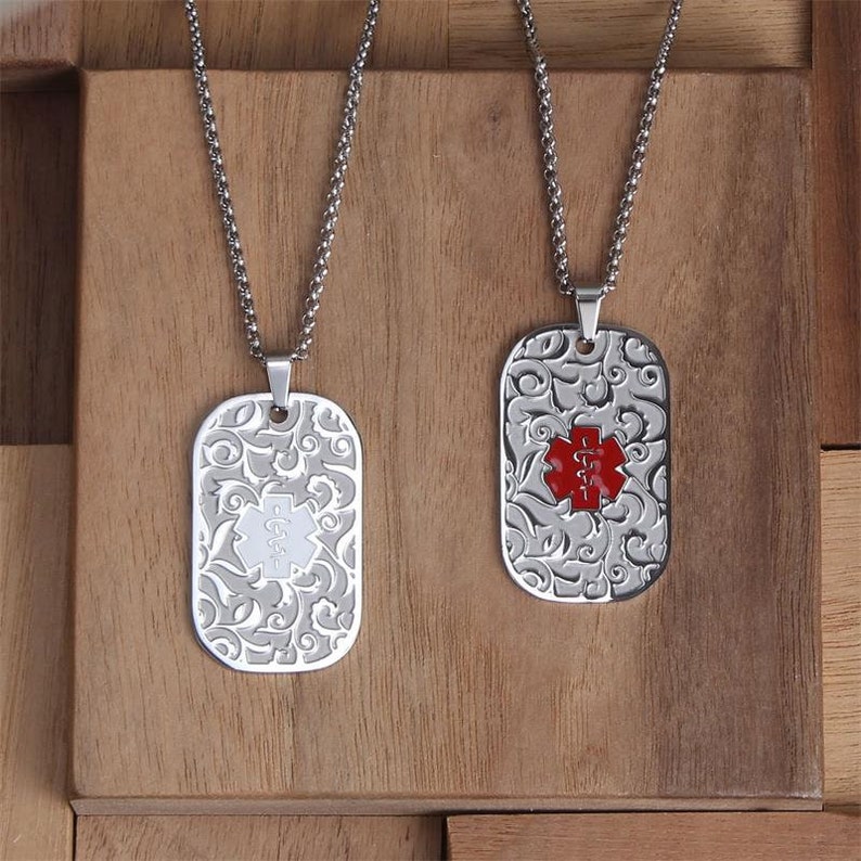 Custom Medical Alert Dog Tag for Men & Women,free Engraving ...