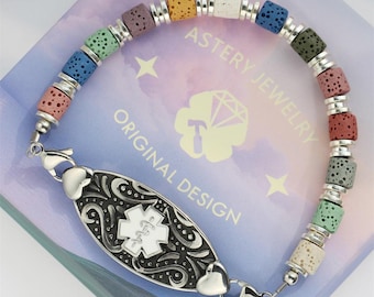 Braccialetti in pelle con codice QR per uomo, braccialetti in acciaio inossidabile con ID personalizzato per allerta medica, bracciale con ID medico personalizzato - Italia