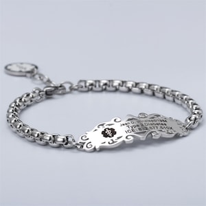 Custom Adjustable Medical Alert ID Bracelets for Women with Free Engraving - Personalized Emergency Jewelry