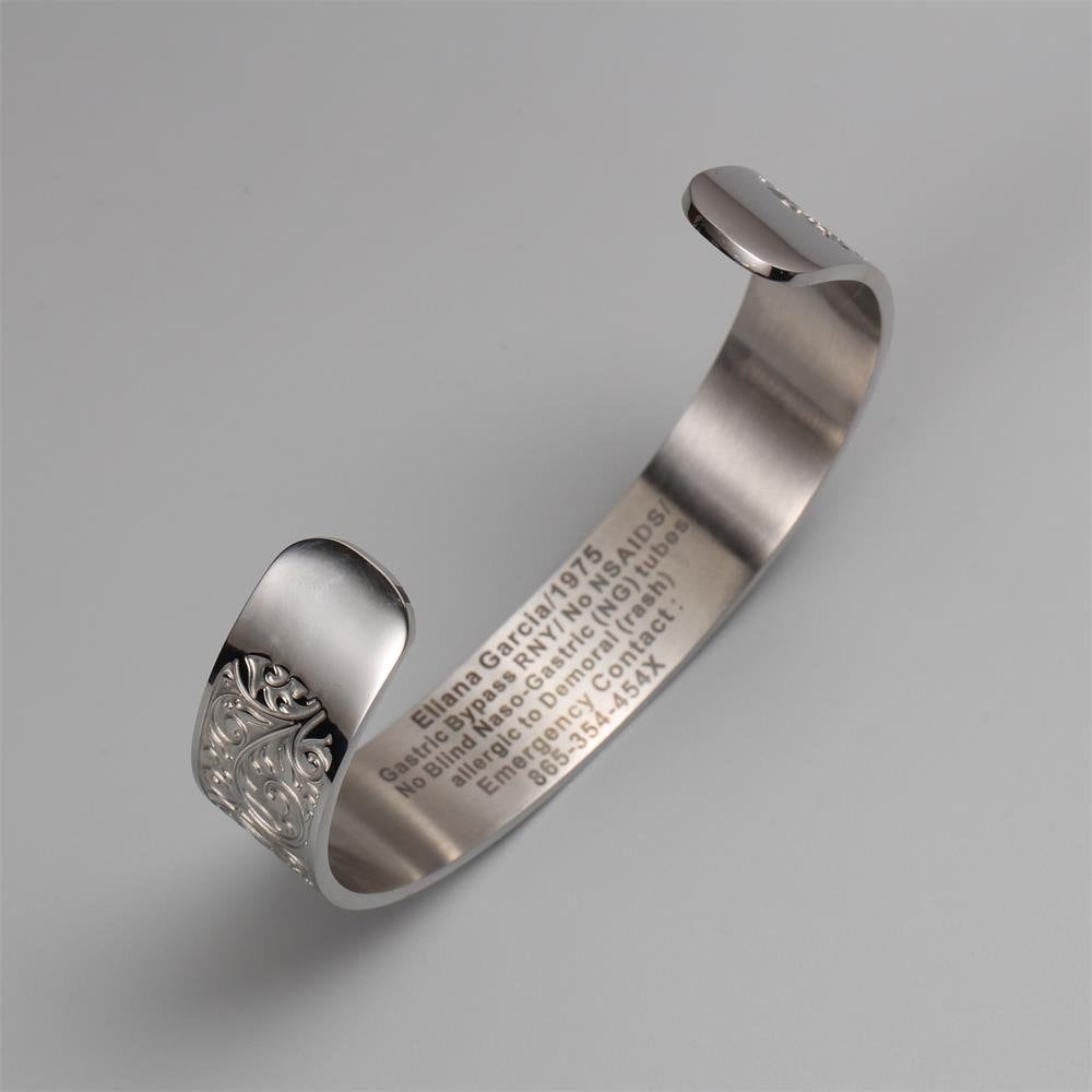 Custom Medical Alert Cuff Bracelet With Free Engraving for Men Etsy