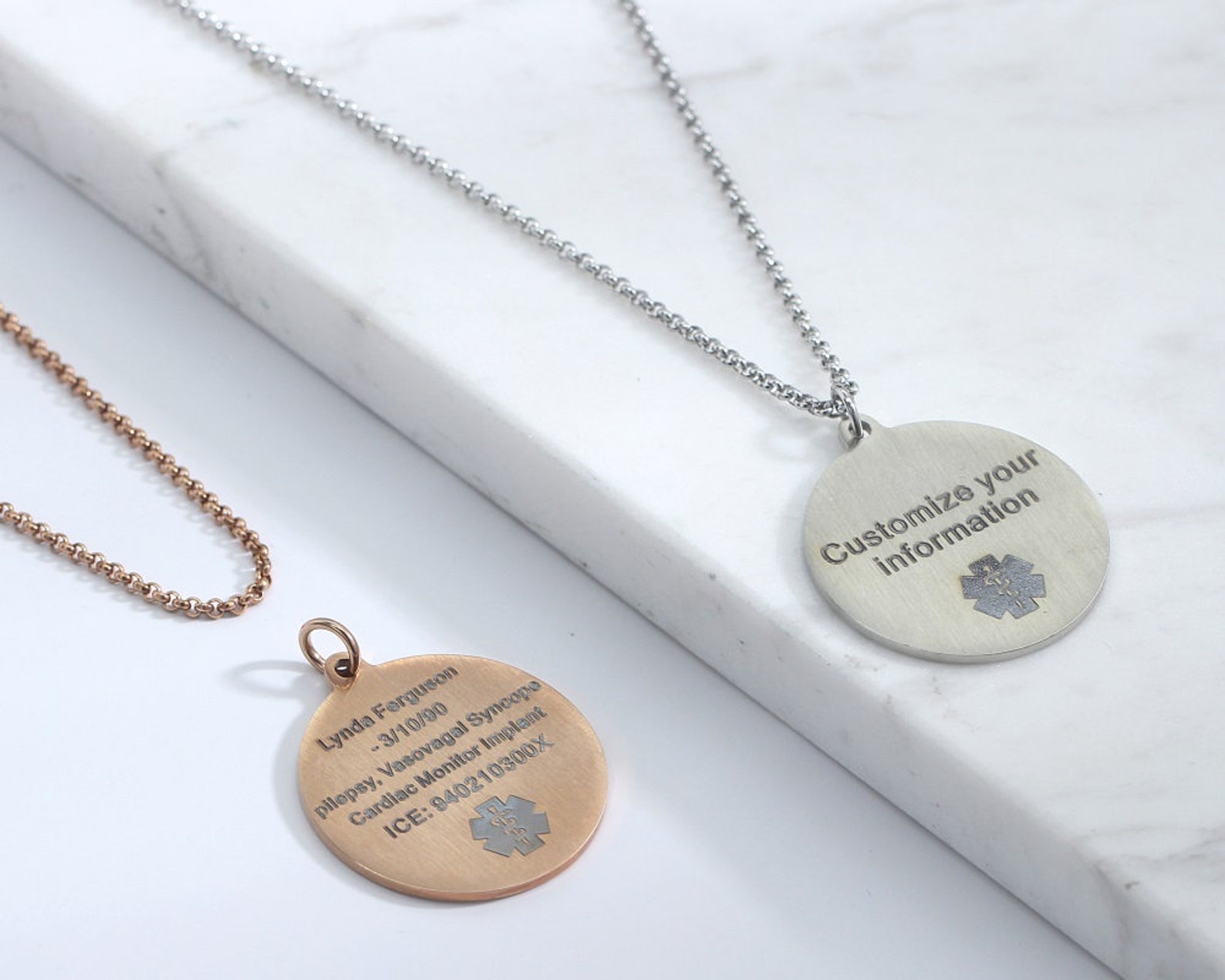 Customize Medical Alert ID Necklace for Women With Free Etsy