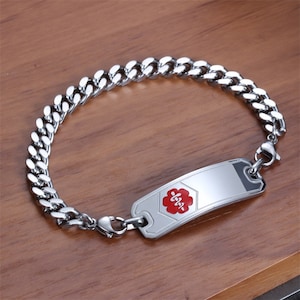 Customized Medical Alert ID Bracelet For Women Personalized Identification Emergency Womens Medical ID Beaded Bracelet Medical Alert Jewelry