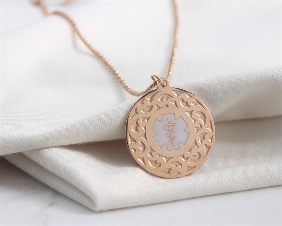 Customize Medical Alert ID Necklace for Women With Free Engraving ...