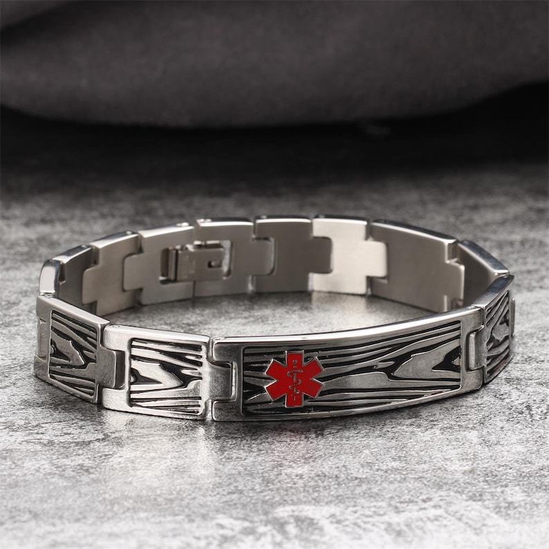 Personalized Medical Alert ID Bracelet Wristband With Free Etsy