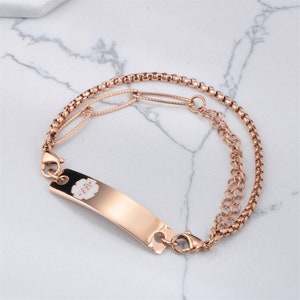 Custom Medical Alert Bracelet for Women Personalized Identification Emergency Womens ID Bracelet Allergy Bracelet Medical Allert Jewelry