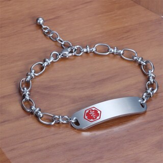 Braccialetto Medico Donna Placcato Oro Con Pietre Amazzoniche Verdi - Regolabile 17,8-20,3 Cm - YA5049