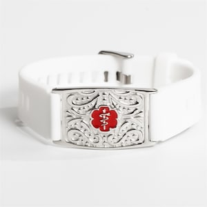 Custom Free Engraving Adjustable Sport Medical Alert ID Bracelets for Women Men, Personlized Waterproof Silicone Emergency ID Wristbands