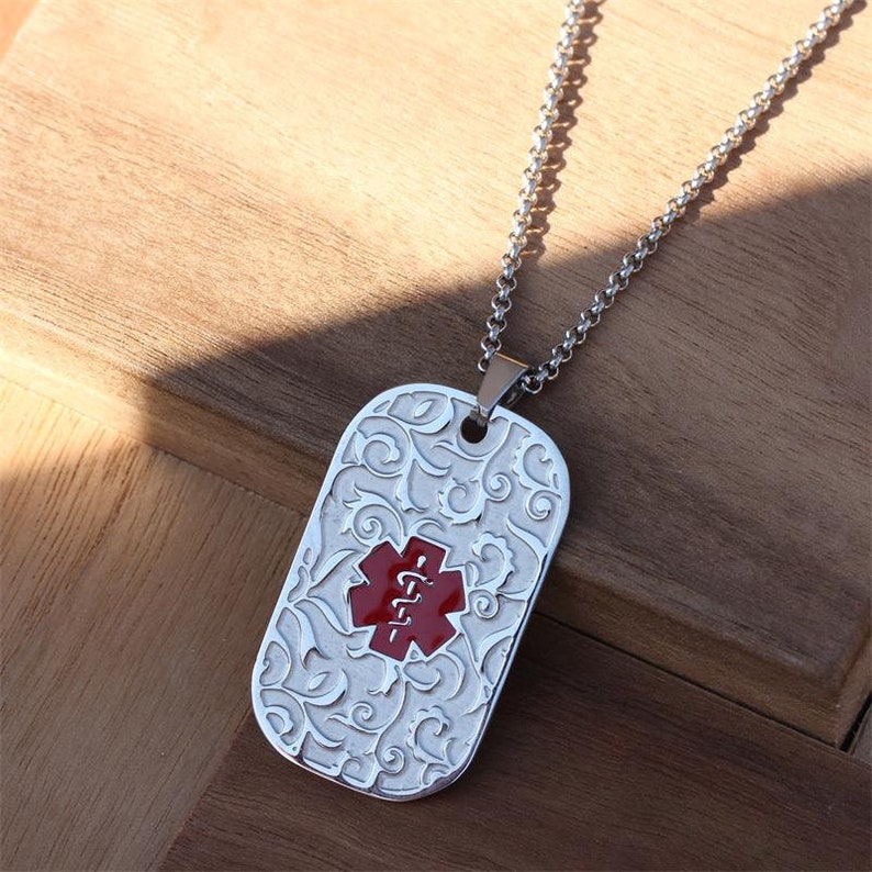 Custom Medical Alert Dog Tag for Men & Women,free Engraving ...