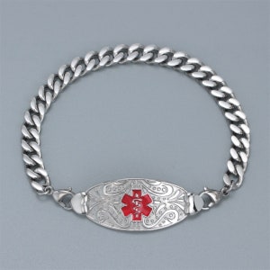 Custom Medical Alert ID Bracelet With Free Engraving For Women Personalized Identification Emergency Bracelet Medical Alert ID Jewelry