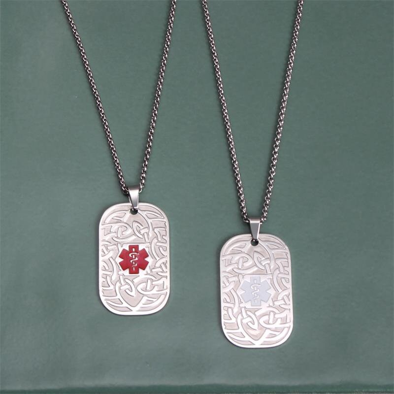 Custom Medical Alert Dog Tag Necklace for Men Women，personalized ...