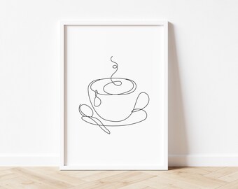 Cup Of Tea Drawing Etsy Cup Of Tea Drawing Etsy